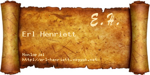 Erl Henriett névjegykártya